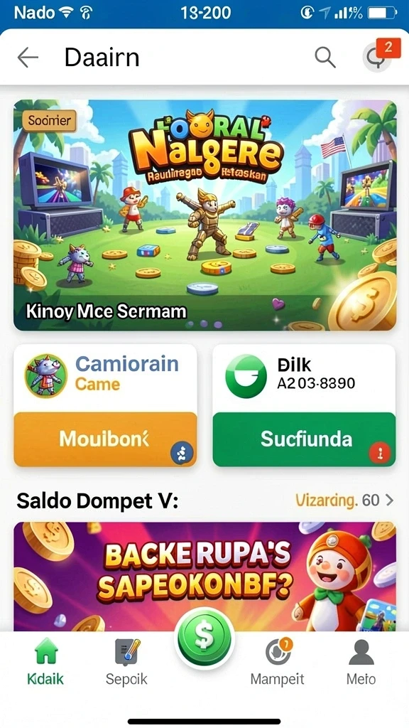 Tampilan awal aplikasi yang menarik dan ramah pengguna.