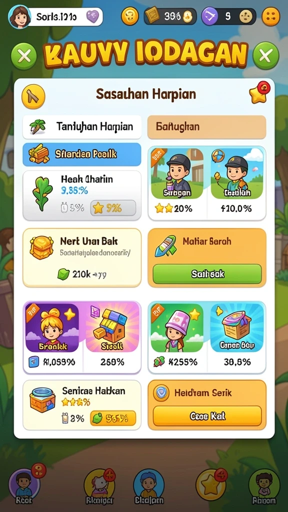 Peta petualangan yang luas dan beragam.