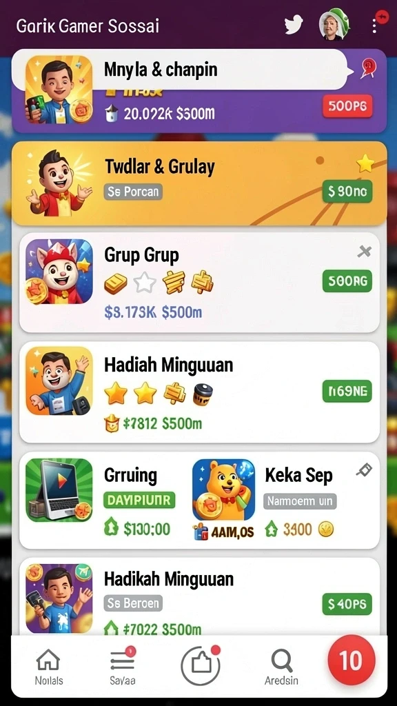 Beragam pilihan permainan menunggu untuk dijelajahi.