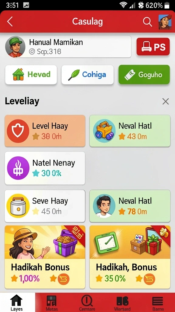 Tangkapan layar dari level menantang yang baru.
