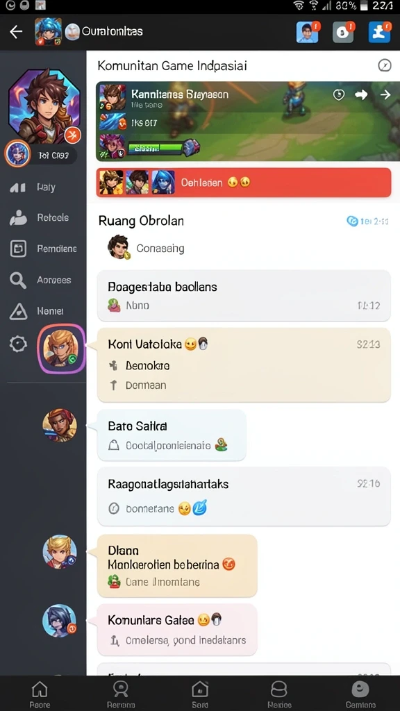 Fitur komunitas untuk berbagi pengalaman dengan pemain lain.