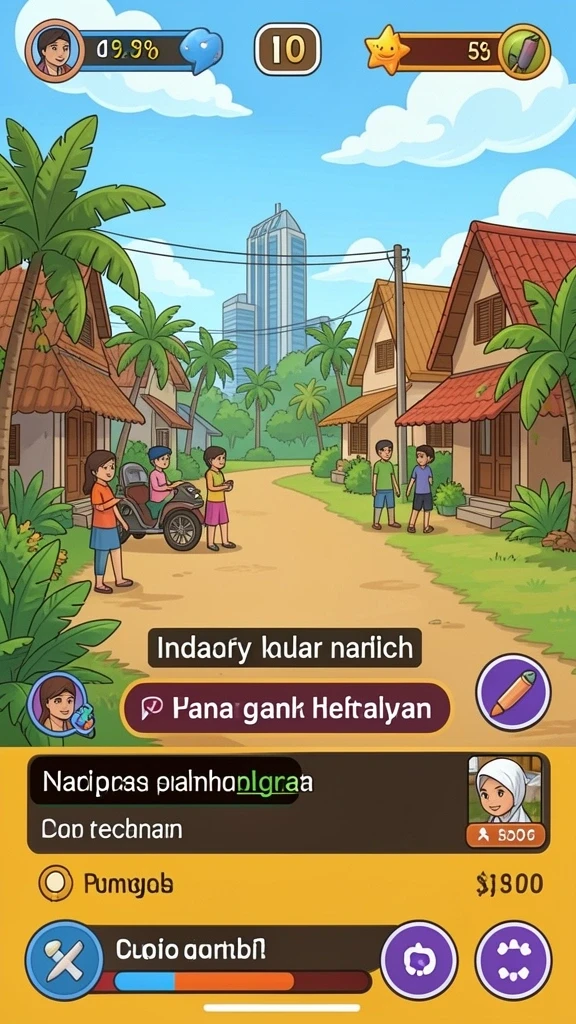 Screenshot menunjukkan antarmuka utamanya yang menarik.