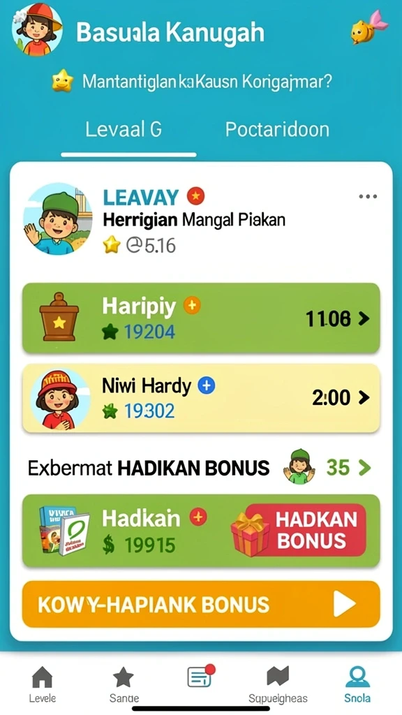 Tantangan seru dengan berbagai level menarik.